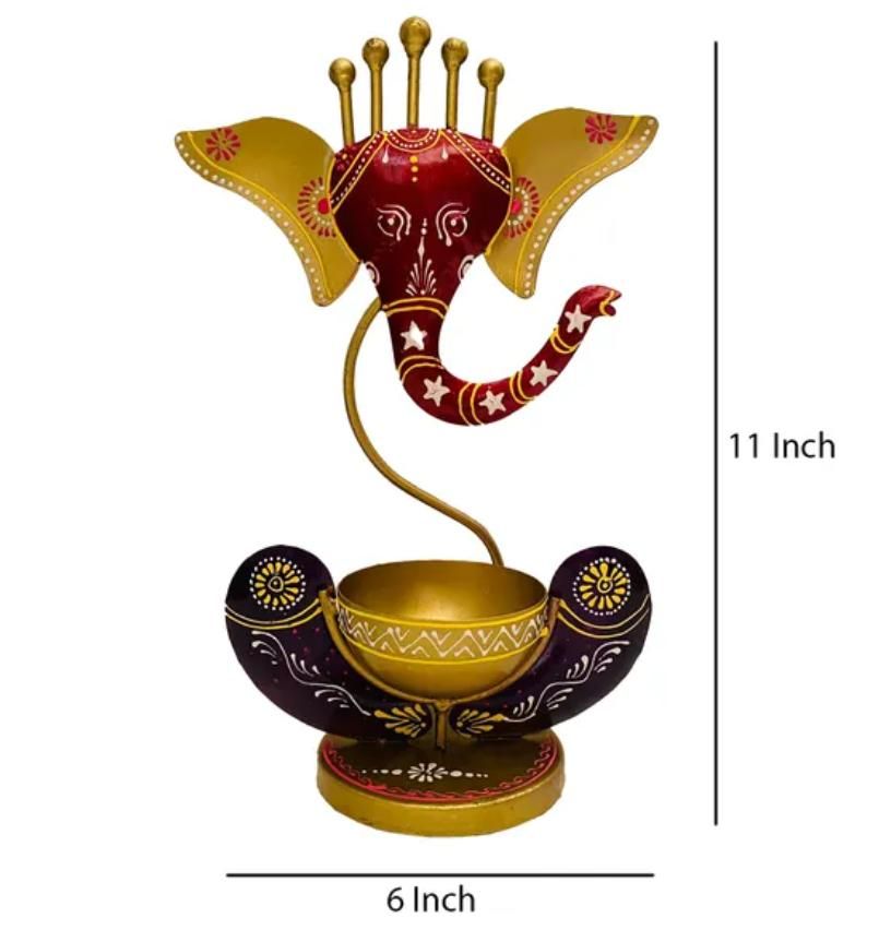 XENOBUY Ganesha Tealight Candle Holder - Metal Spiritual Decor