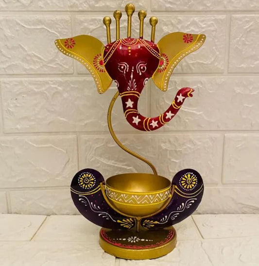 XENOBUY Ganesha Tealight Candle Holder - Metal Spiritual Decor