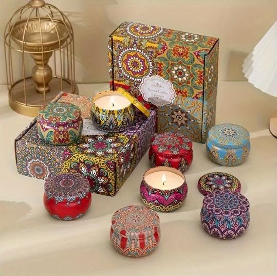 XENOBUY Scented Tin Candle 4.5cm - Soy Wax Multicolor
