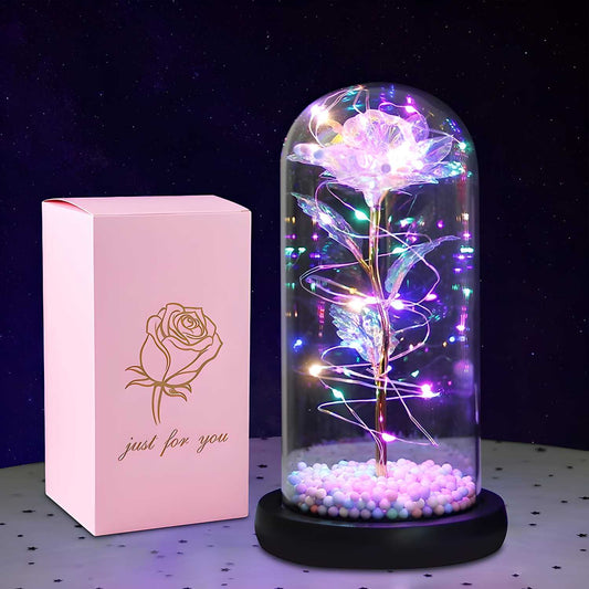 XENOBUY Rose Light Up Flower - LED Glass Decorative Lamp