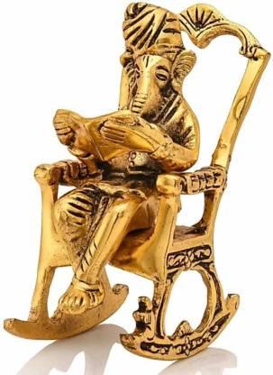 XENOBUY Golden Lord Ganesha Reading Ramayan Statue - 17cm