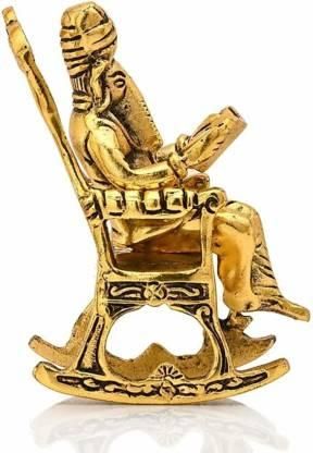 XENOBUY Golden Lord Ganesha Reading Ramayan Statue - 17cm