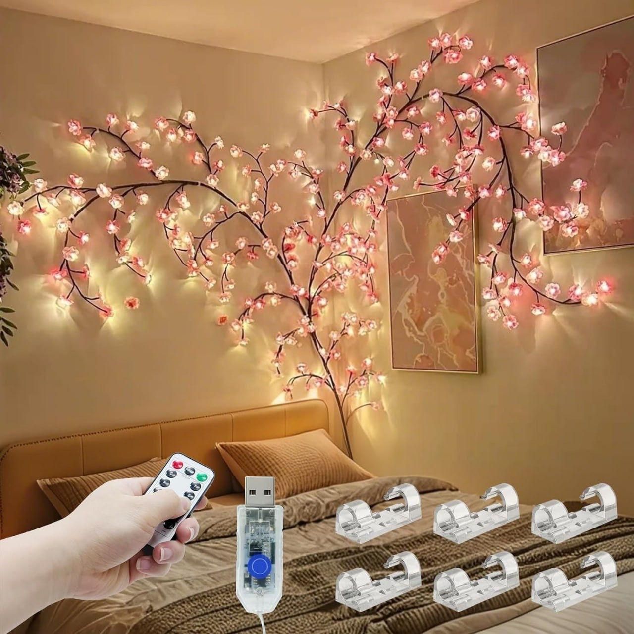 XENOBUY Cherry LED Tree Branch Lights - Decorative Wall Lights